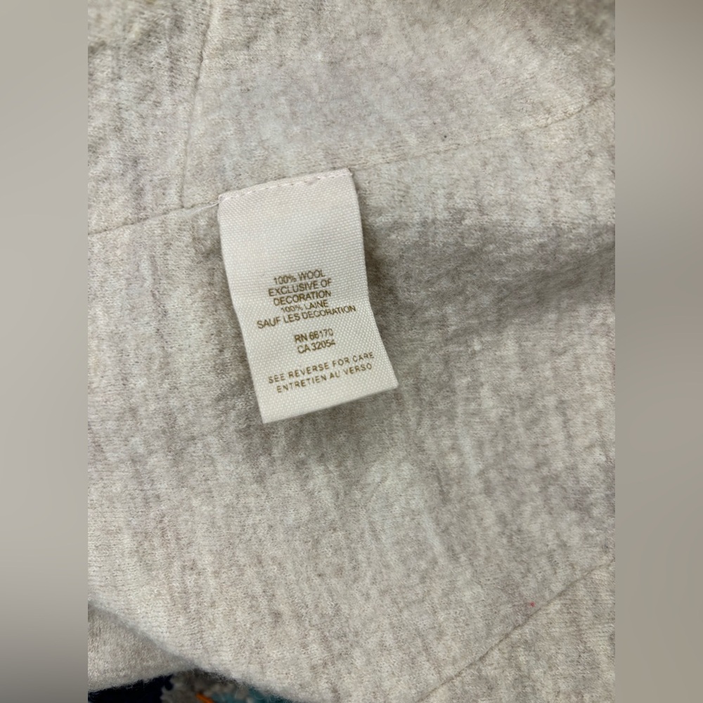 Free People Wool Women's Cream Sweater Jacket with hook closure size Large - Picture 12 of 15